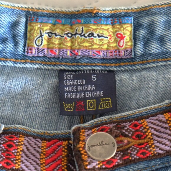 Vintage 90s jonathan g boho straight-leg acid wash jeans - Picture 3 of 6